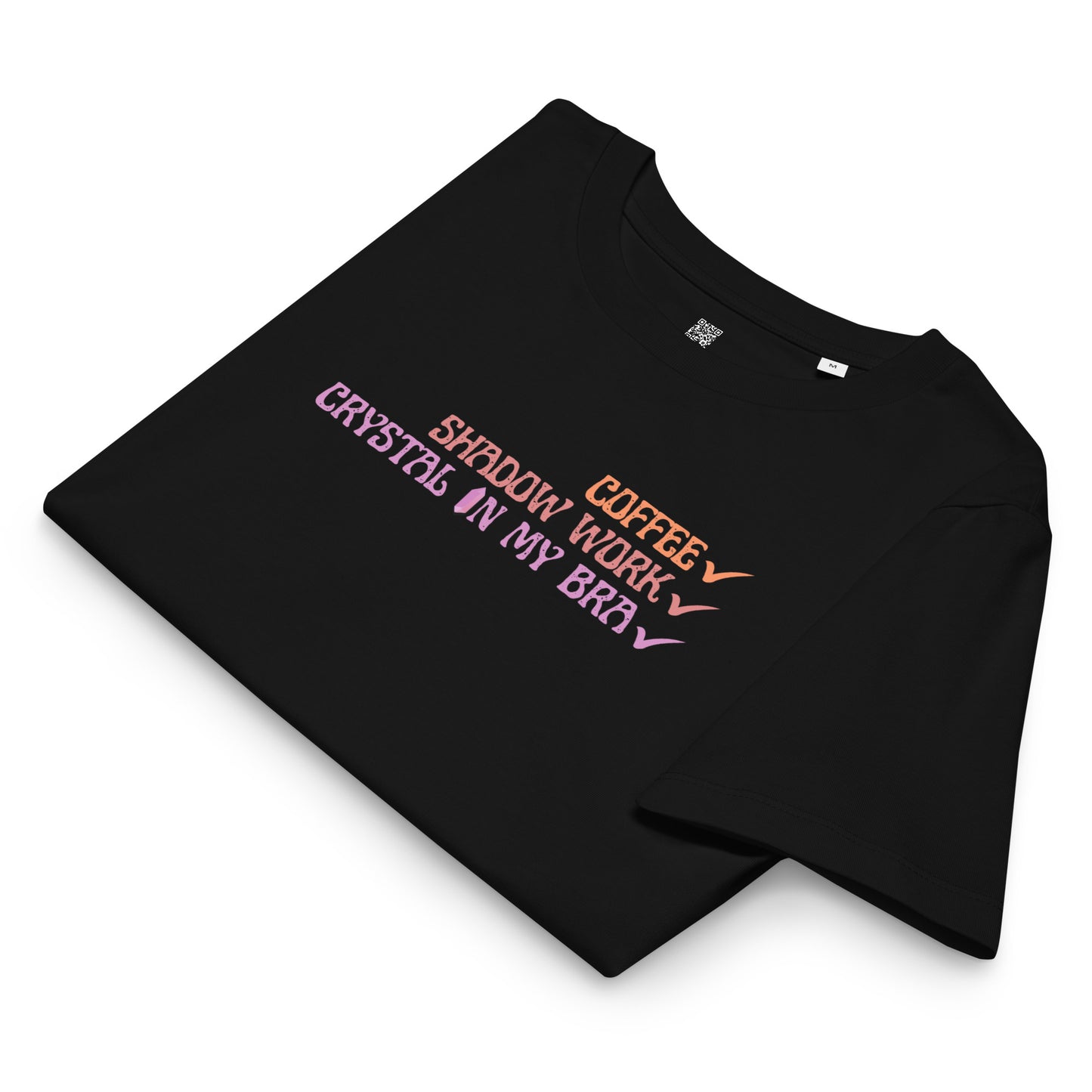 Crystal In My Bra - Orange/Purple - Women’s organic ribbed neck t-shirt