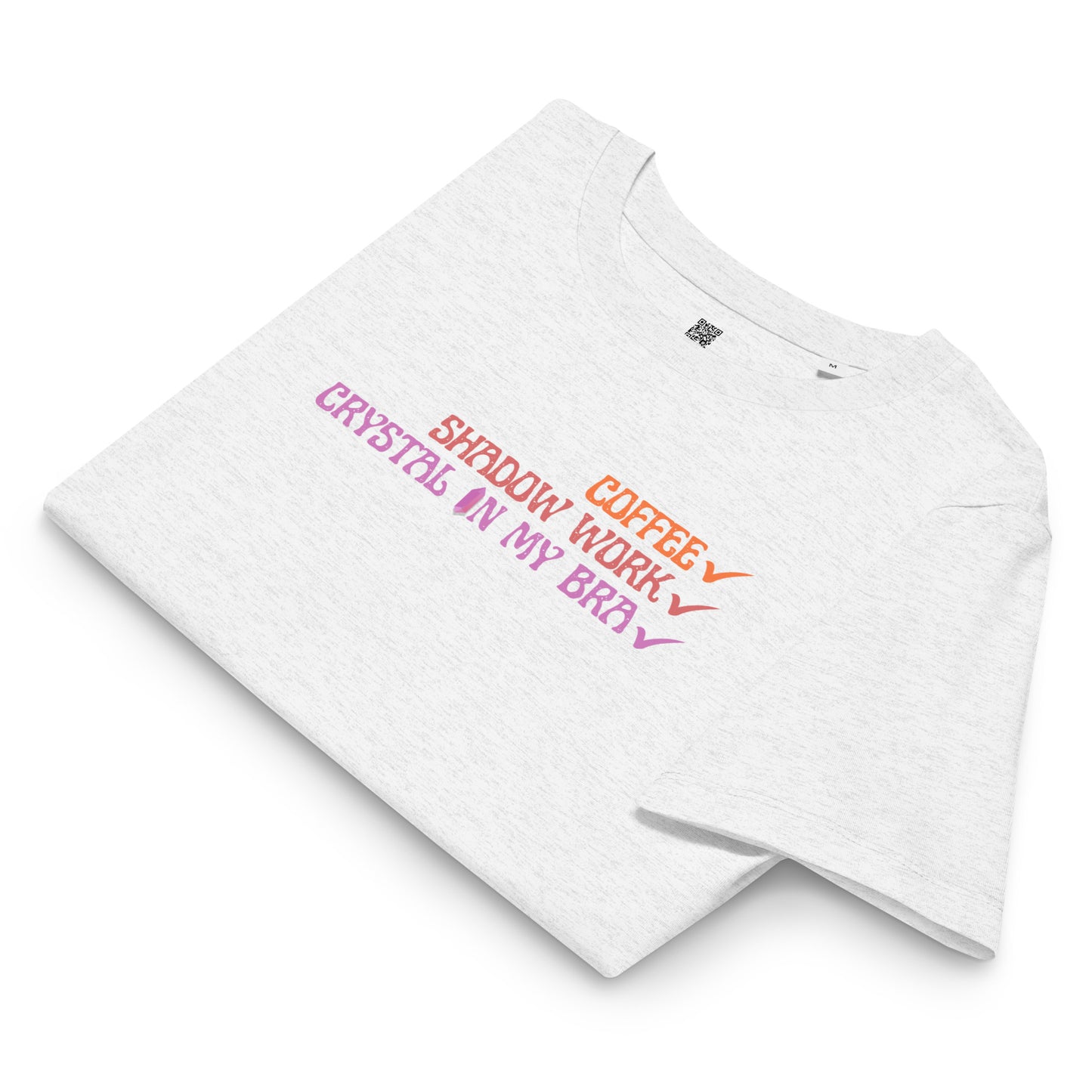 Crystal In My Bra - Orange/Purple - Women’s organic ribbed neck t-shirt