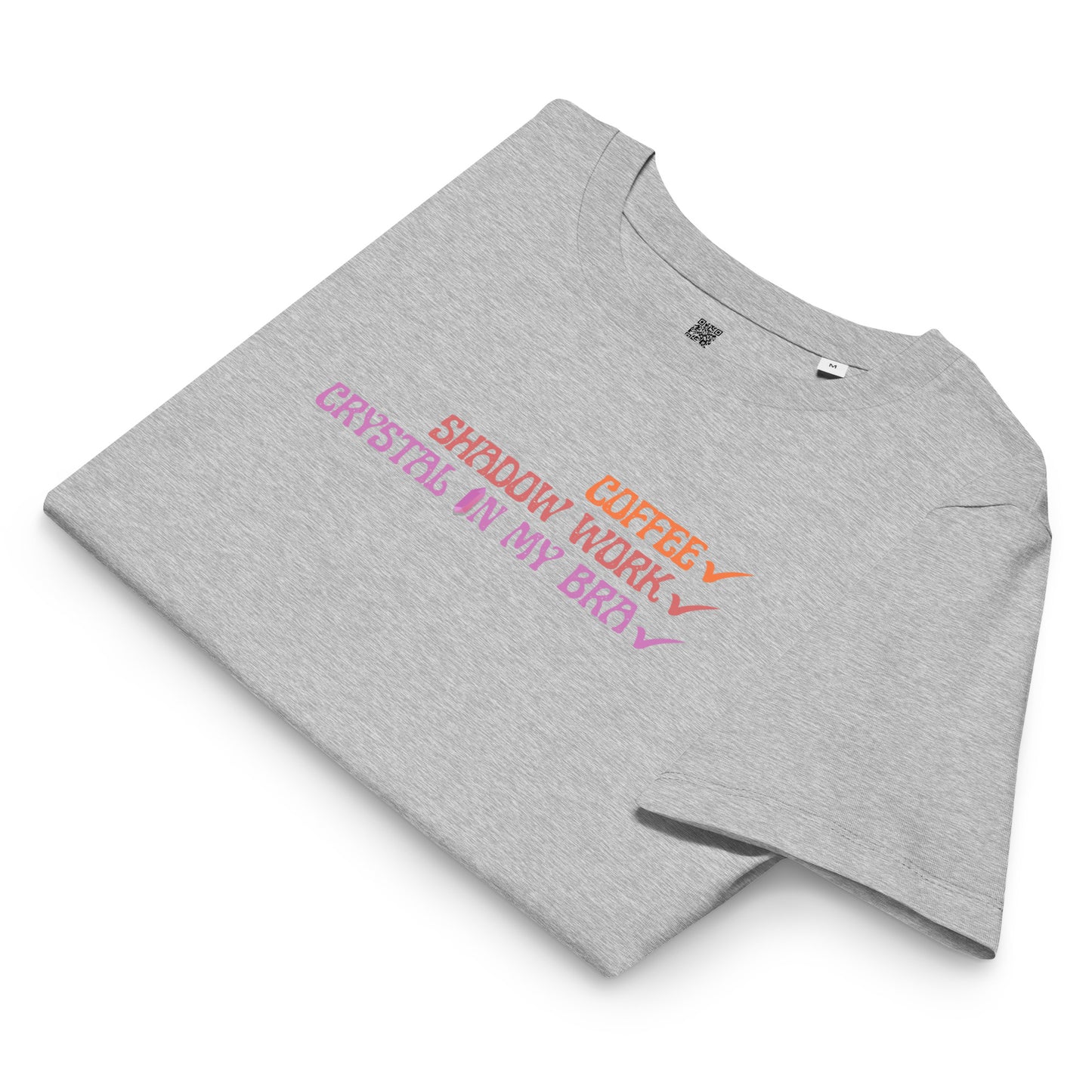 Crystal In My Bra - Orange/Purple - Women’s organic ribbed neck t-shirt