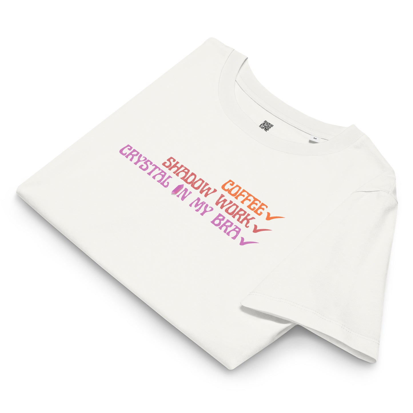 Crystal In My Bra - Orange/Purple - Women’s organic ribbed neck t-shirt
